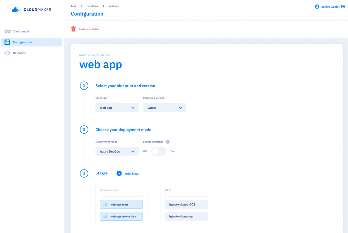 solution configuration