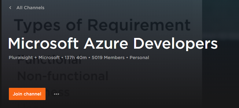 Microsoft Azure Developers channel