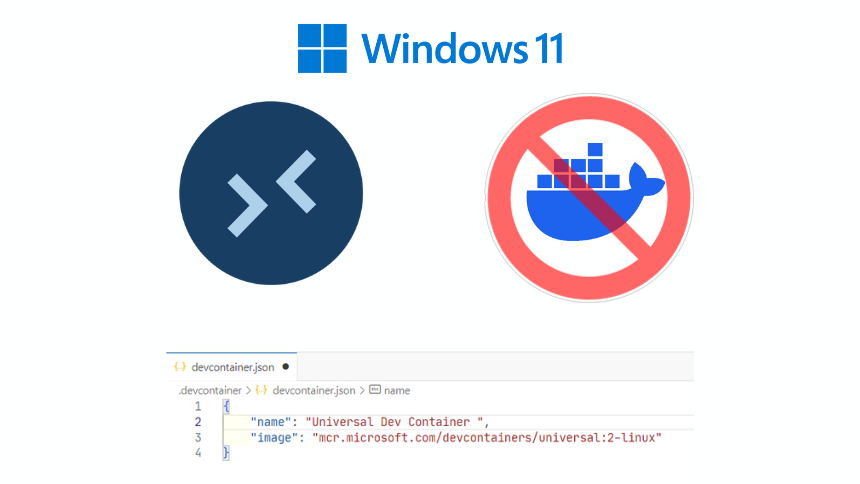 Run Dev Containers without Docker on Windows 11