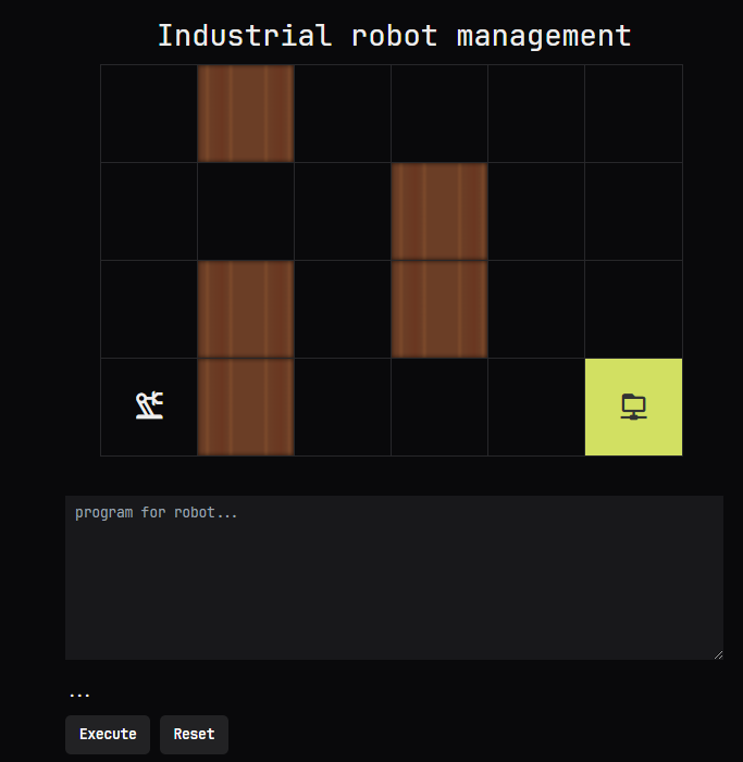 Board for managing the robot